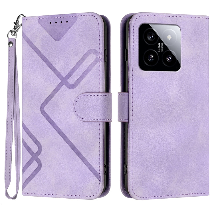 Line Pattern Skin Feel Leather Phone Case