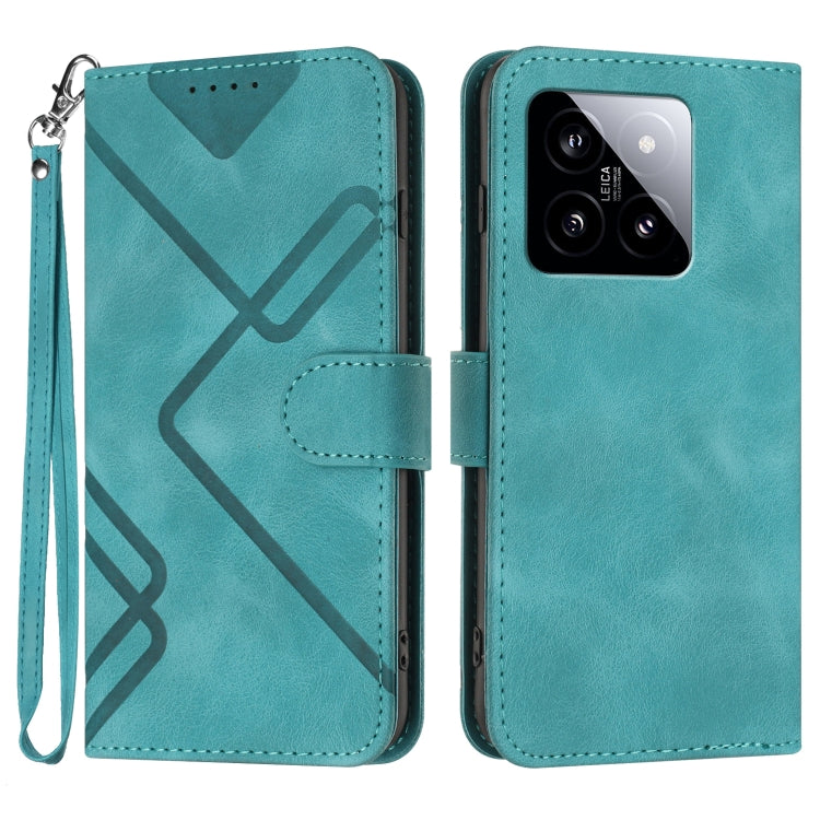 Line Pattern Skin Feel Leather Phone Case