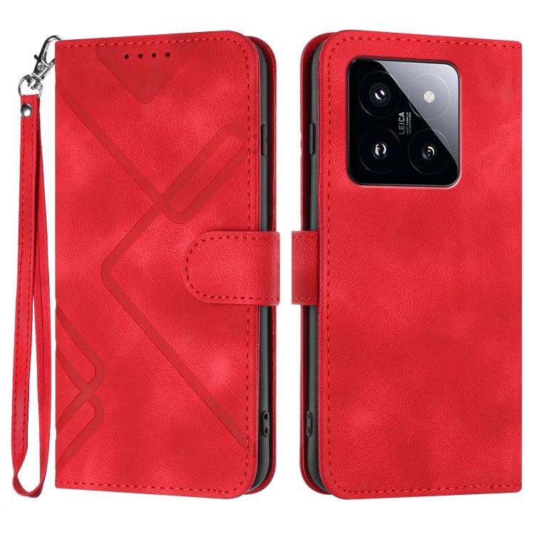 Line Pattern Skin Feel Leather Phone Case