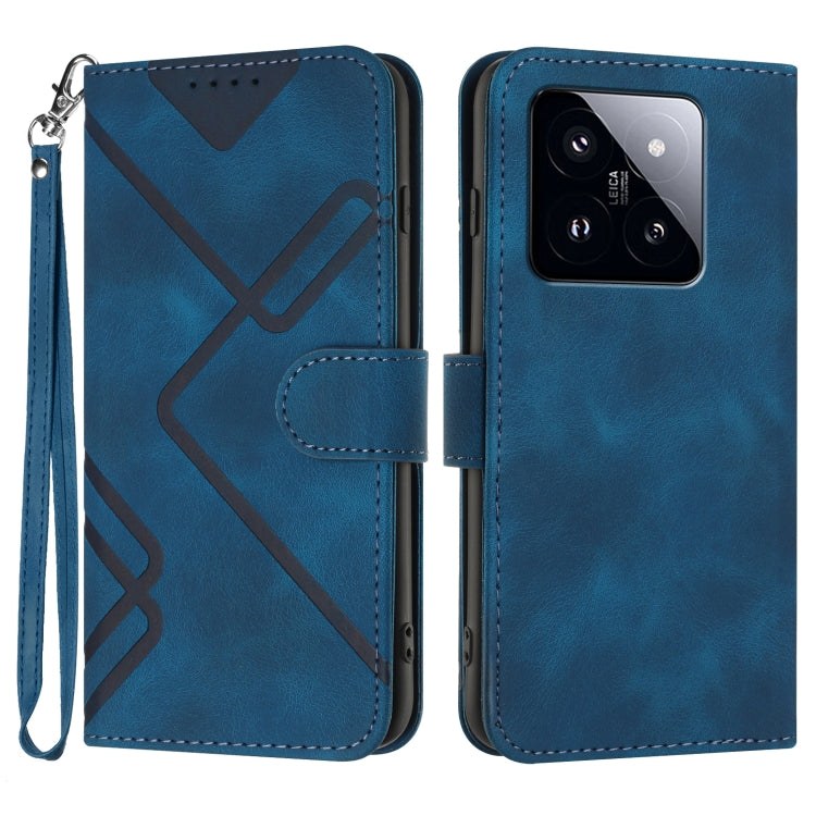 Line Pattern Skin Feel Leather Phone Case