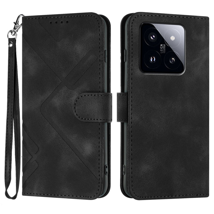 Line Pattern Skin Feel Leather Phone Case
