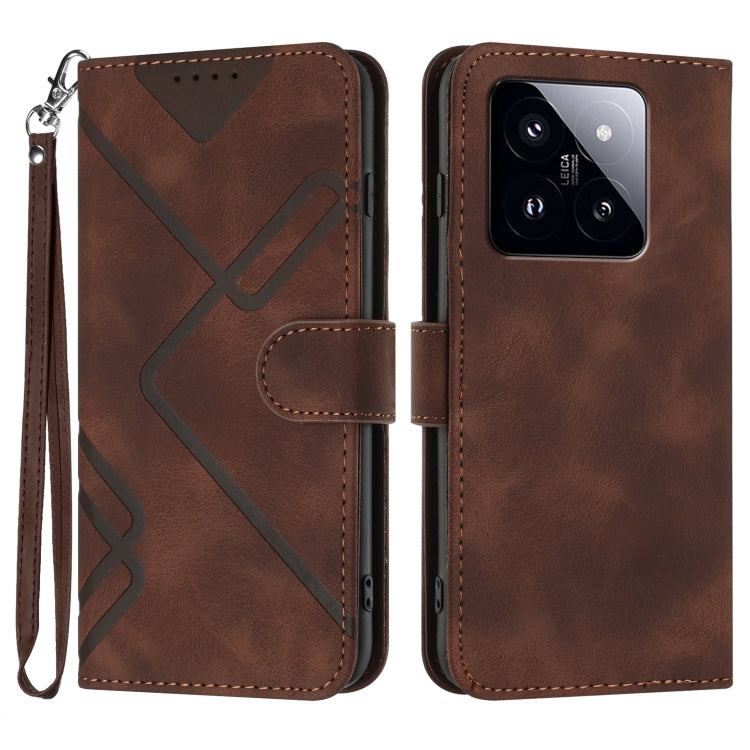 Line Pattern Skin Feel Leather Phone Case