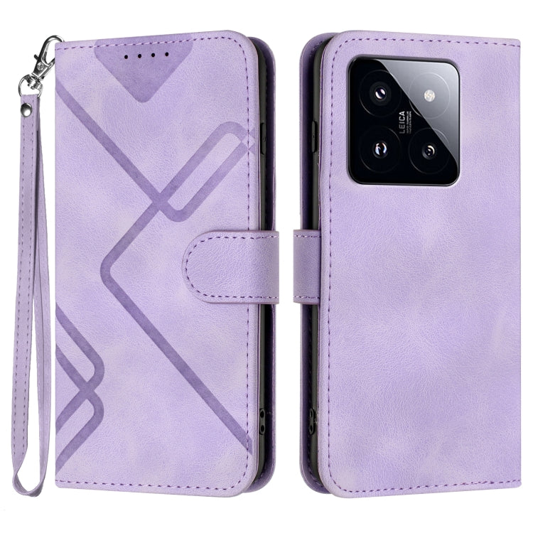 Line Pattern Skin Feel Leather Phone Case
