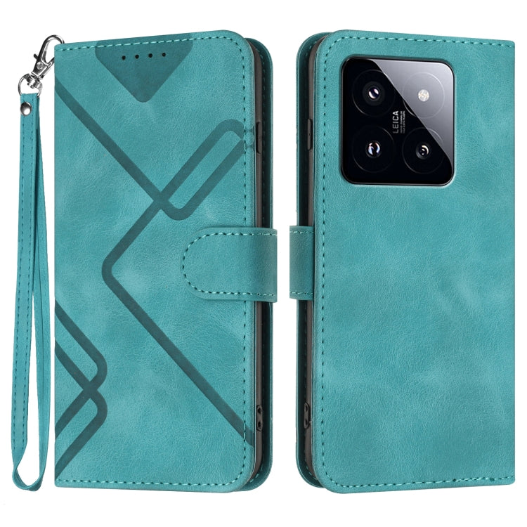 Line Pattern Skin Feel Leather Phone Case