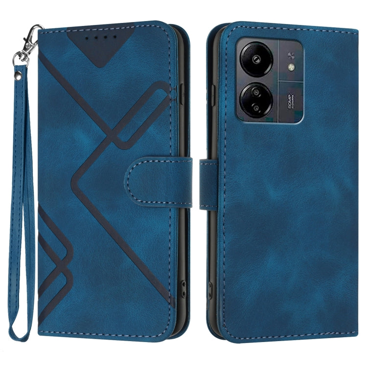 Line Pattern Skin Feel Leather Phone Case