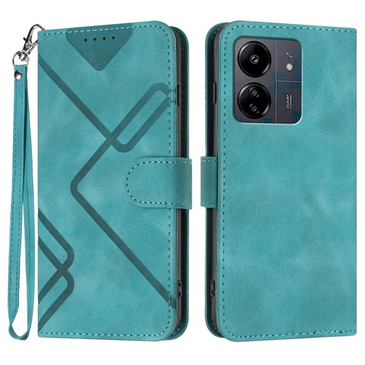 Line Pattern Skin Feel Leather Phone Case