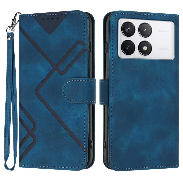 Line Pattern Skin Feel Leather Phone Case