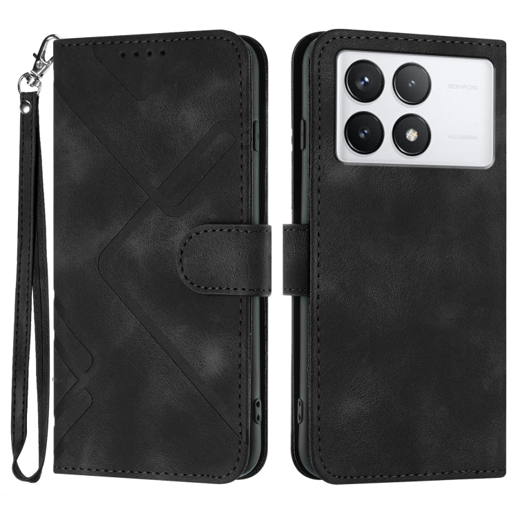 Line Pattern Skin Feel Leather Phone Case