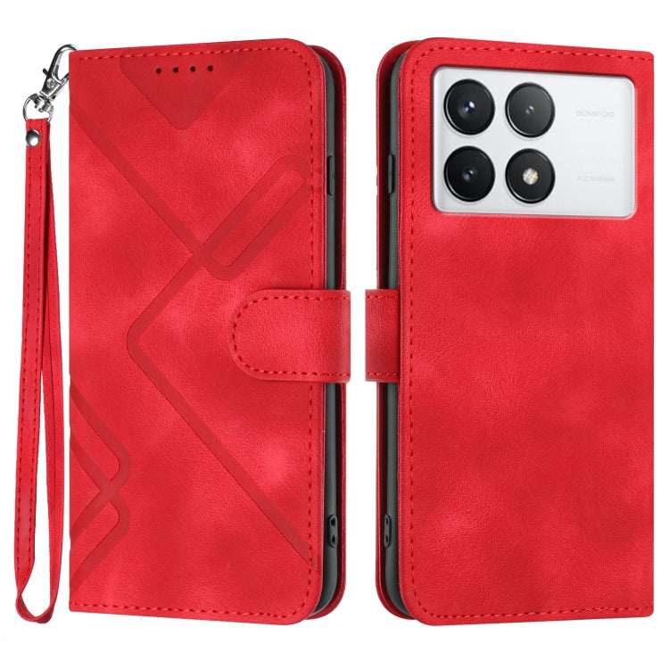 Line Pattern Skin Feel Leather Phone Case