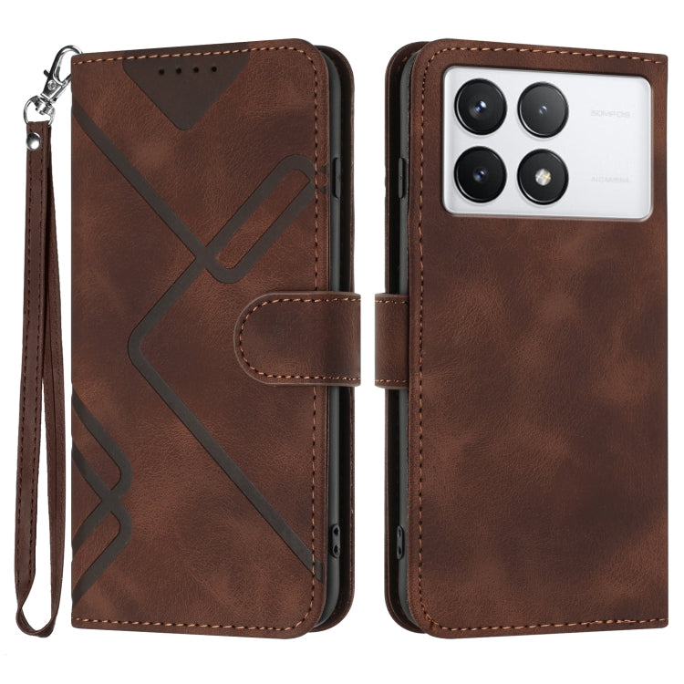 Line Pattern Skin Feel Leather Phone Case
