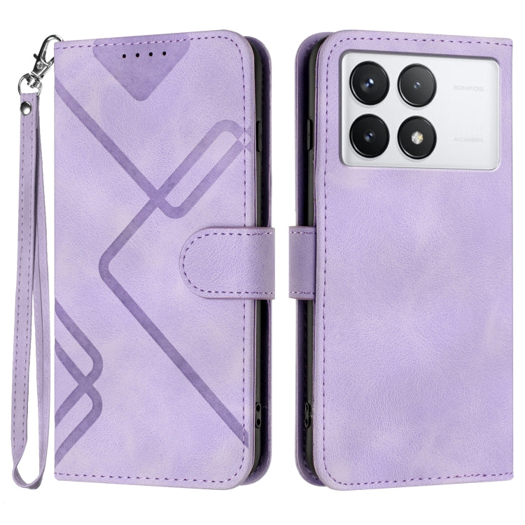 Line Pattern Skin Feel Leather Phone Case