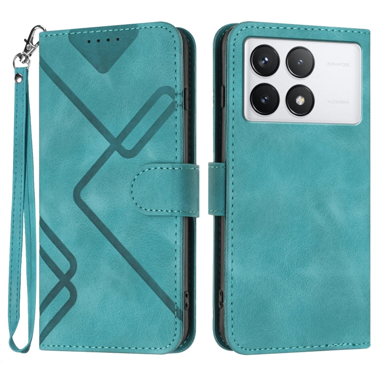 Line Pattern Skin Feel Leather Phone Case
