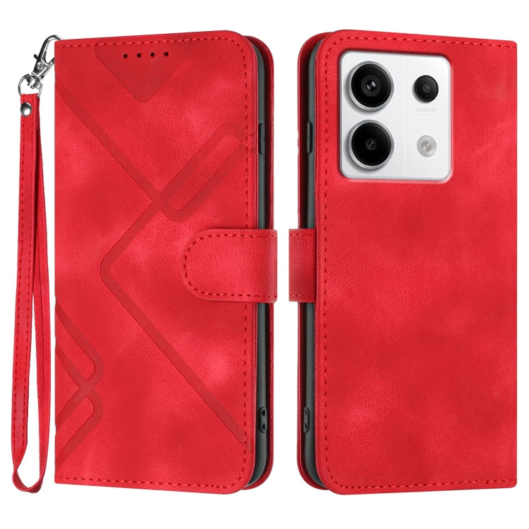 Line Pattern Skin Feel Leather Phone Case