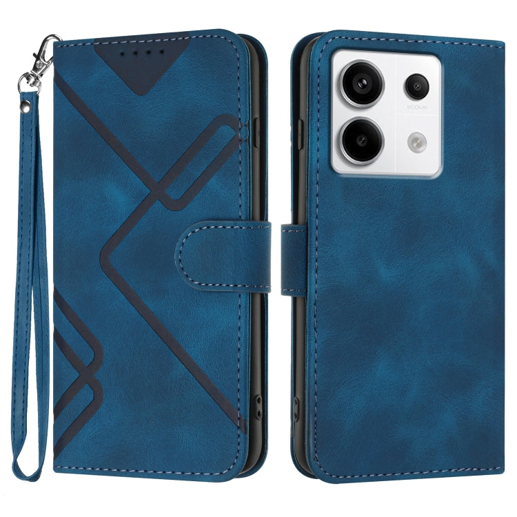 Line Pattern Skin Feel Leather Phone Case