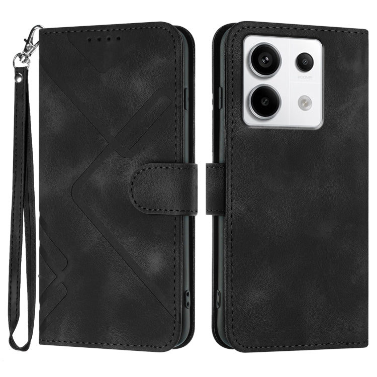 Line Pattern Skin Feel Leather Phone Case