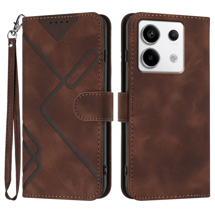 Line Pattern Skin Feel Leather Phone Case