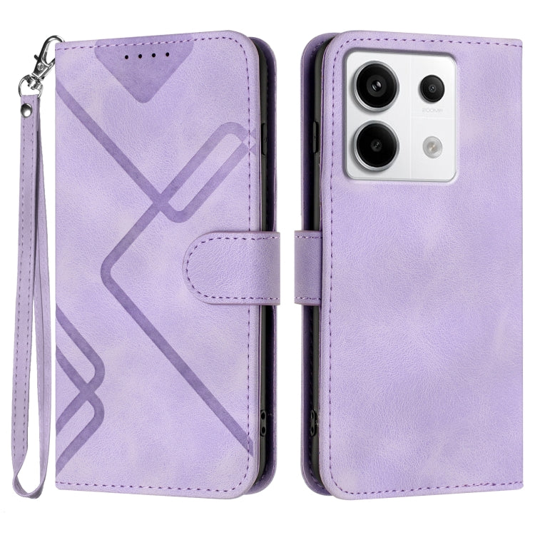 Line Pattern Skin Feel Leather Phone Case