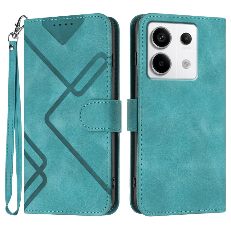 Line Pattern Skin Feel Leather Phone Case