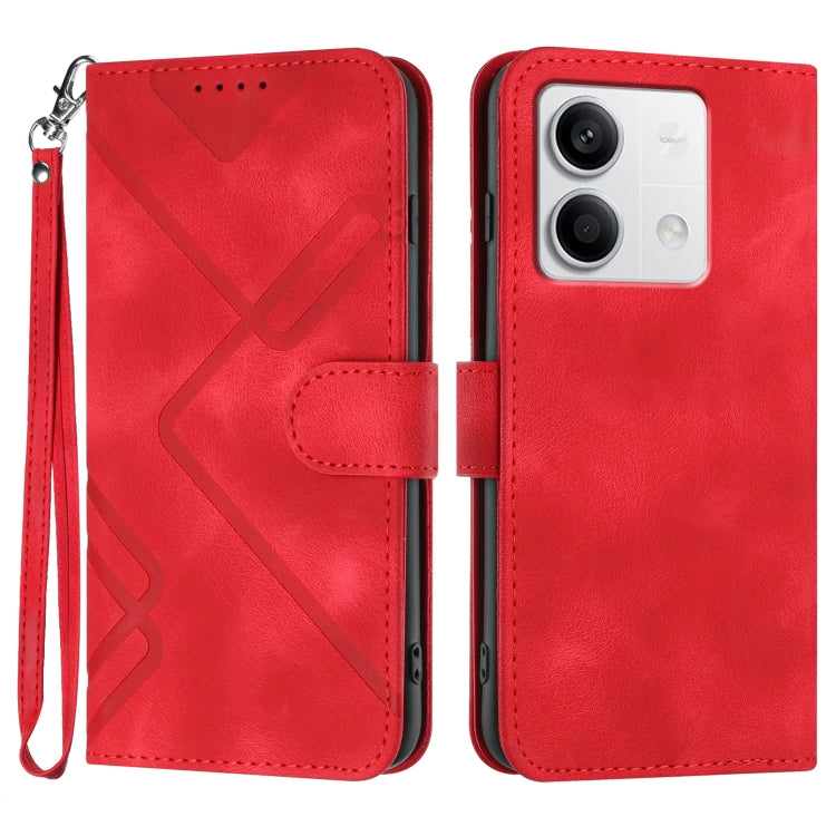 Line Pattern Skin Feel Leather Phone Case