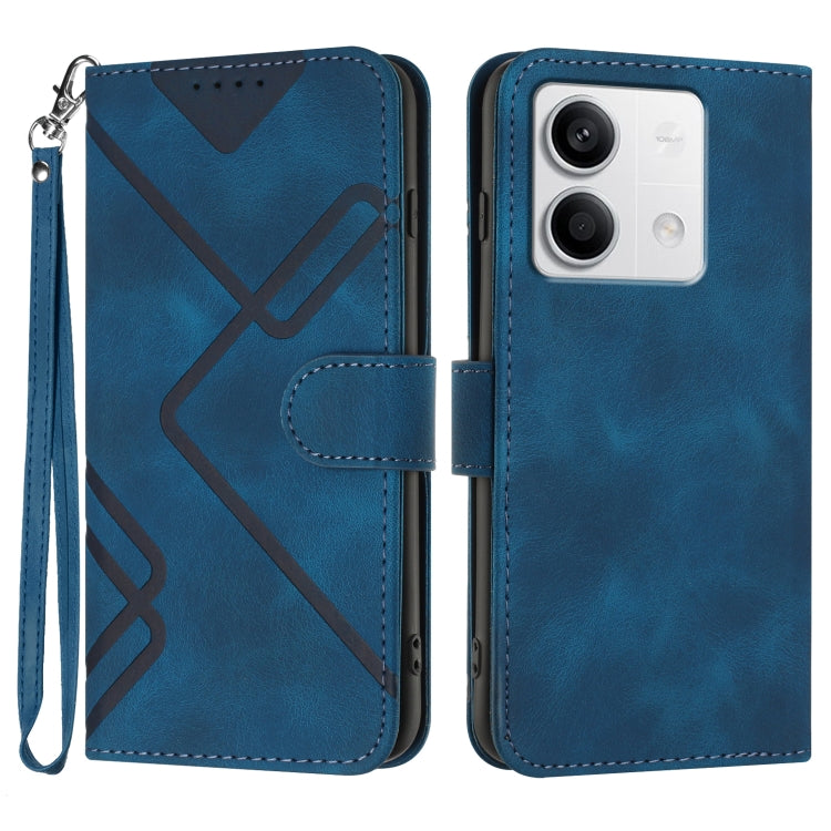 Line Pattern Skin Feel Leather Phone Case