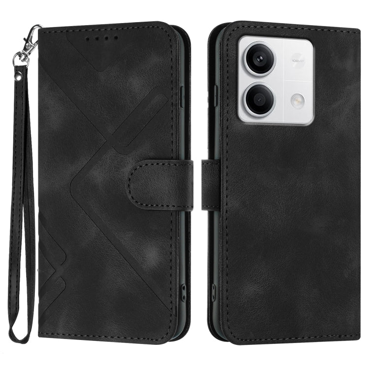 Line Pattern Skin Feel Leather Phone Case