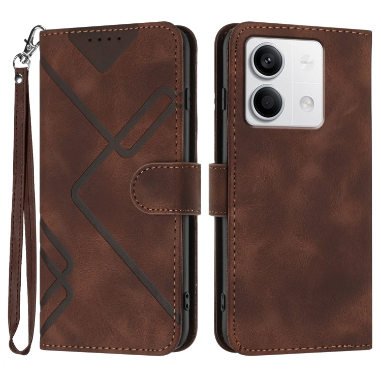Line Pattern Skin Feel Leather Phone Case