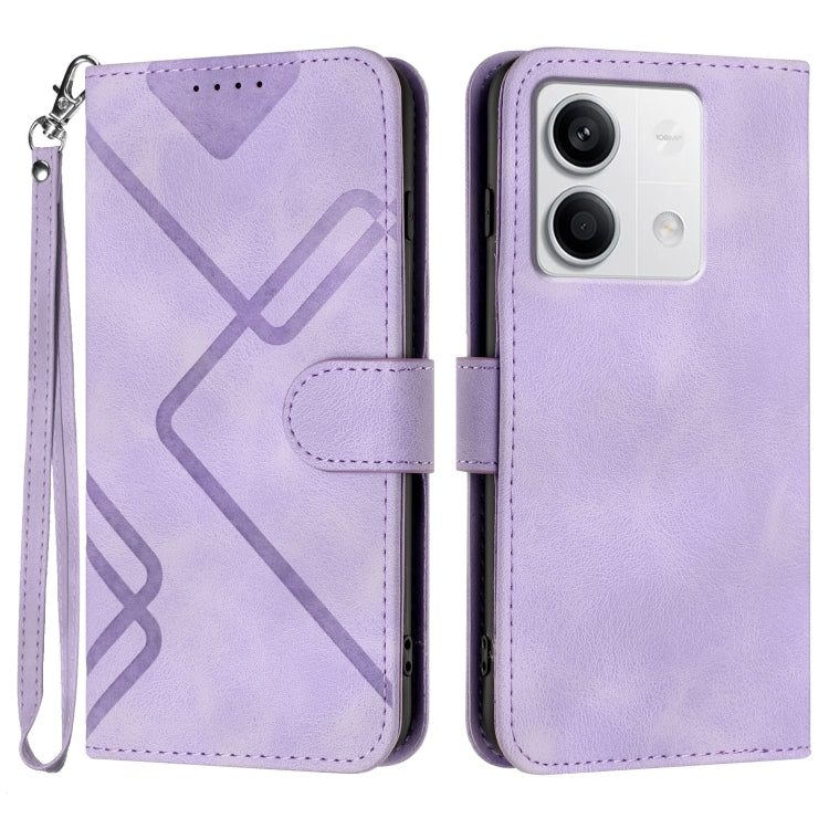 Line Pattern Skin Feel Leather Phone Case