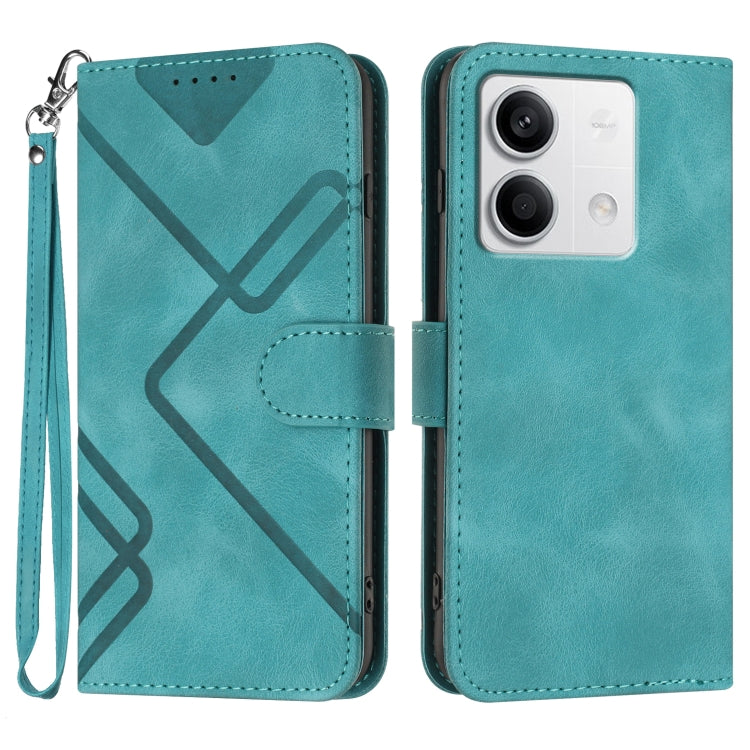 Line Pattern Skin Feel Leather Phone Case