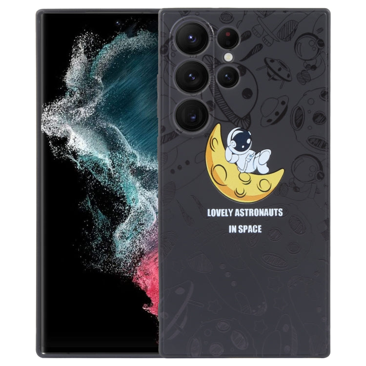 Astronaut Pattern Silicone Straight Edge Phone Case