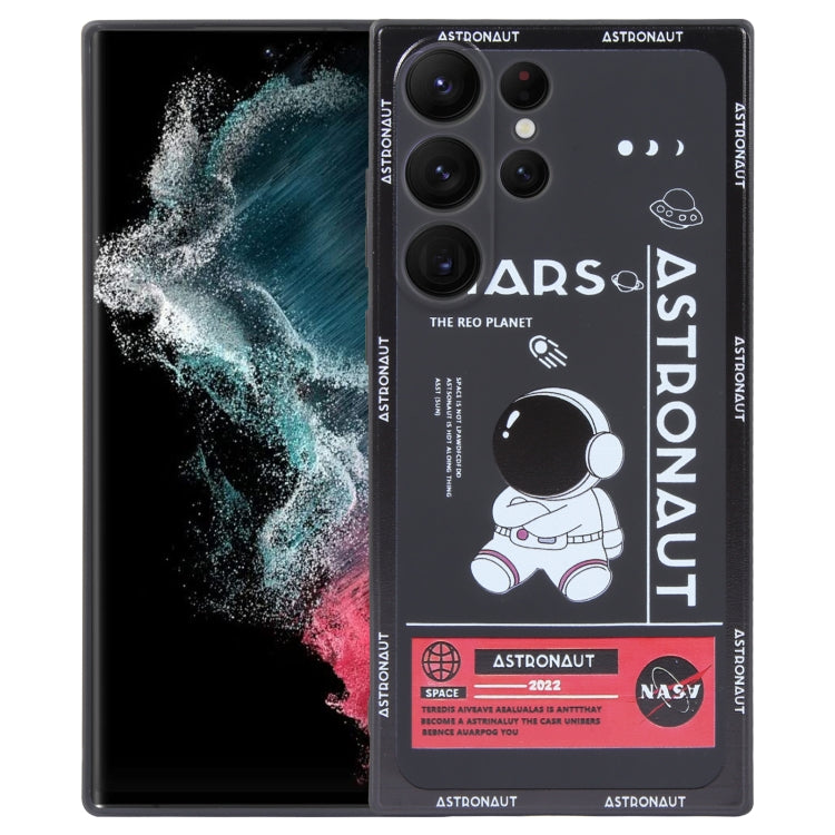 Astronaut Pattern Silicone Straight Edge Phone Case