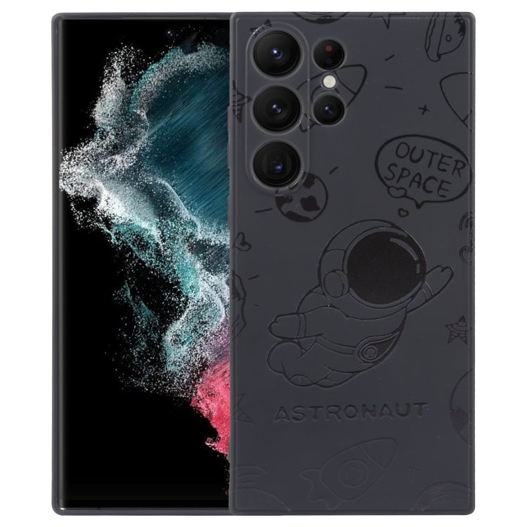 Astronaut Pattern Silicone Straight Edge Phone Case, For Samsung Galaxy S22 5G, For Samsung Galaxy S22+ 5G, For Samsung Galaxy S22 Ultra 5G