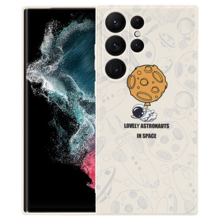 Astronaut Pattern Silicone Straight Edge Phone Case