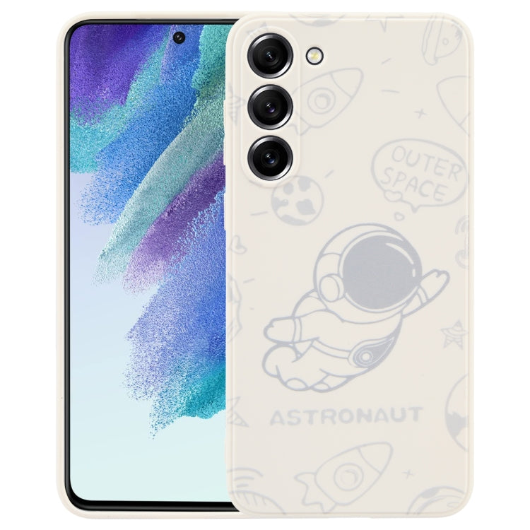 Astronaut Pattern Silicone Straight Edge Phone Case, For Samsung Galaxy S21 5G, For Samsung Galaxy S21+ 5G, For Samsung Galaxy S21 FE 5G