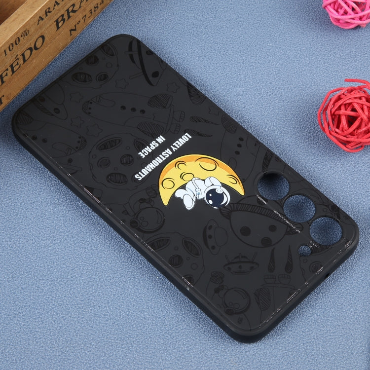 Astronaut Pattern Silicone Straight Edge Phone Case