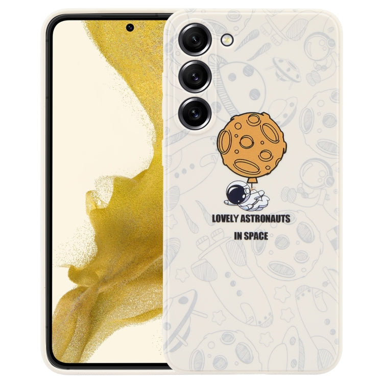Astronaut Pattern Silicone Straight Edge Phone Case, For Samsung Galaxy A14, For Samsung Galaxy S20+, For Samsung Galaxy A34 5G