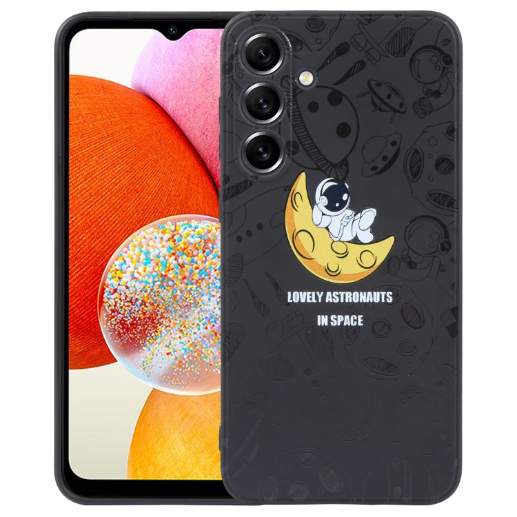 Astronaut Pattern Silicone Straight Edge Phone Case