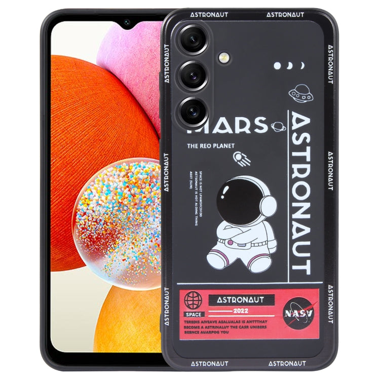 Astronaut Pattern Silicone Straight Edge Phone Case, For Samsung Galaxy A14, For Samsung Galaxy S20+, For Samsung Galaxy A34 5G