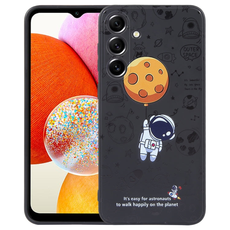 Astronaut Pattern Silicone Straight Edge Phone Case, For Samsung Galaxy A14, For Samsung Galaxy S20+, For Samsung Galaxy A34 5G