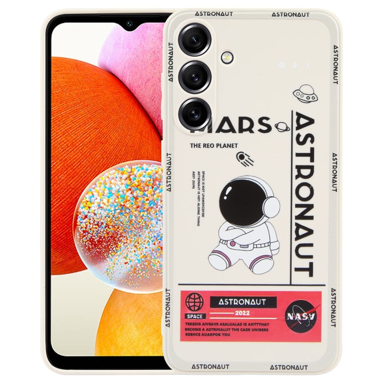 Astronaut Pattern Silicone Straight Edge Phone Case, For Samsung Galaxy A14, For Samsung Galaxy S20+, For Samsung Galaxy A34 5G