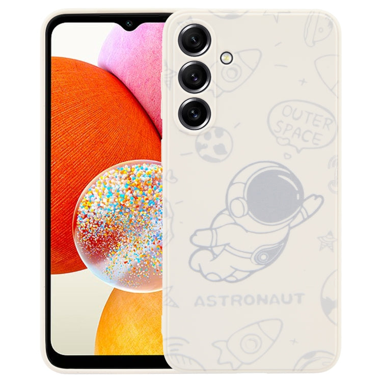 Astronaut Pattern Silicone Straight Edge Phone Case, For Samsung Galaxy A14, For Samsung Galaxy S20+, For Samsung Galaxy A34 5G