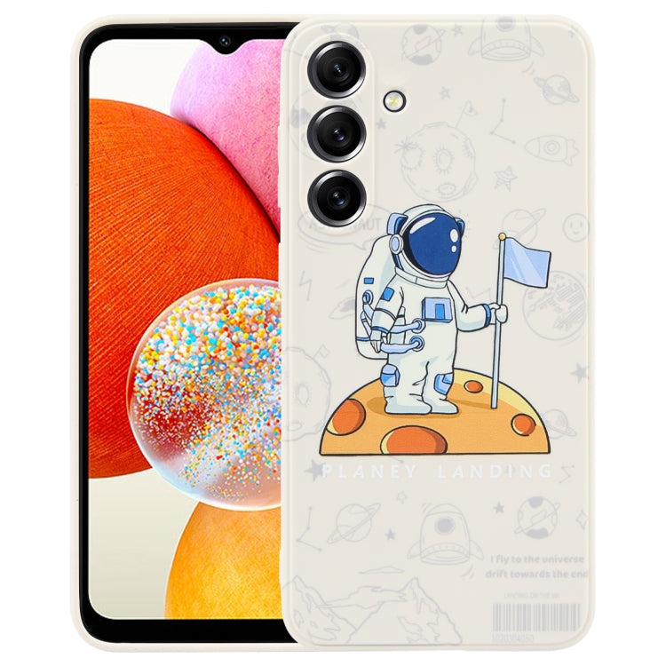 Astronaut Pattern Silicone Straight Edge Phone Case, For Samsung Galaxy A14, For Samsung Galaxy S20+, For Samsung Galaxy A34 5G