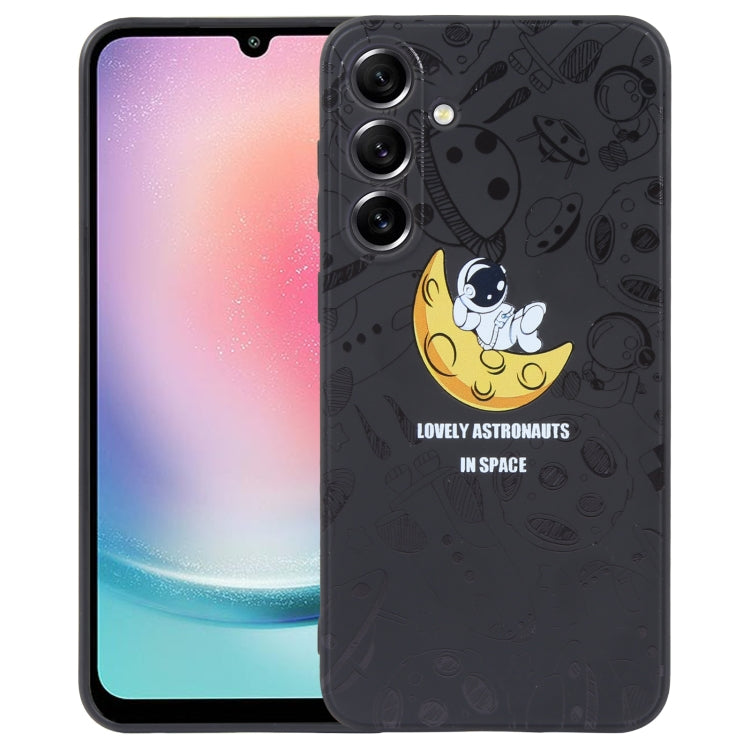 Astronaut Pattern Silicone Straight Edge Phone Case, For Samsung Galaxy S21 Ultra 5G, For Samsung Galaxy A24, For Samsung Galaxy A14
