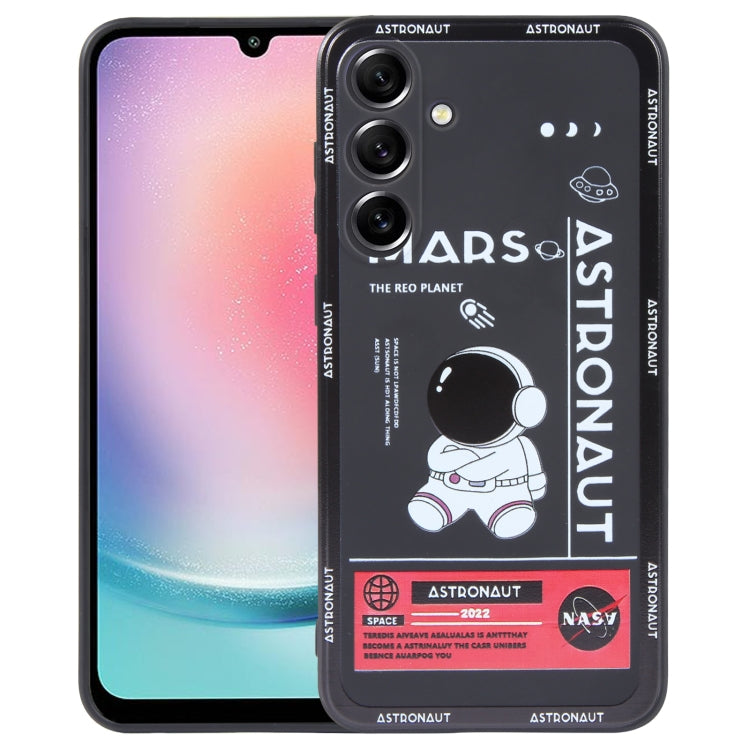 Astronaut Pattern Silicone Straight Edge Phone Case