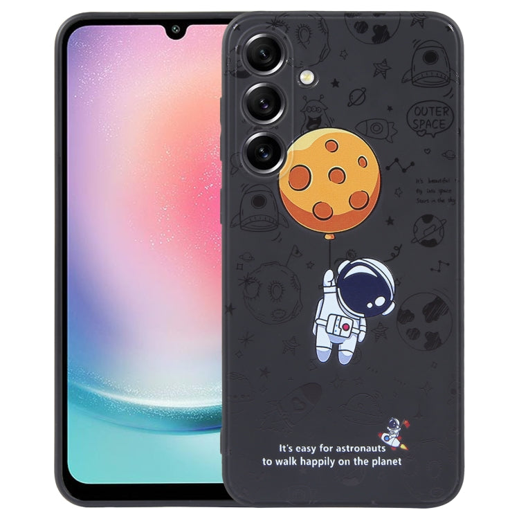 Astronaut Pattern Silicone Straight Edge Phone Case, For Samsung Galaxy A24, For Samsung Galaxy S21 Ultra 5G, For Samsung Galaxy S20
