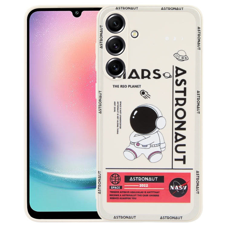 Astronaut Pattern Silicone Straight Edge Phone Case, For Samsung Galaxy S21 Ultra 5G, For Samsung Galaxy A24, For Samsung Galaxy A14