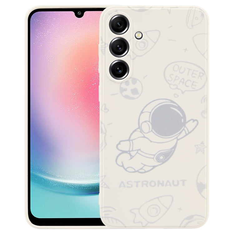 Astronaut Pattern Silicone Straight Edge Phone Case, For Samsung Galaxy S21 Ultra 5G, For Samsung Galaxy A24, For Samsung Galaxy A14