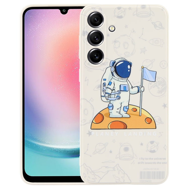 Astronaut Pattern Silicone Straight Edge Phone Case, For Samsung Galaxy A24, For Samsung Galaxy S21 Ultra 5G, For Samsung Galaxy S20