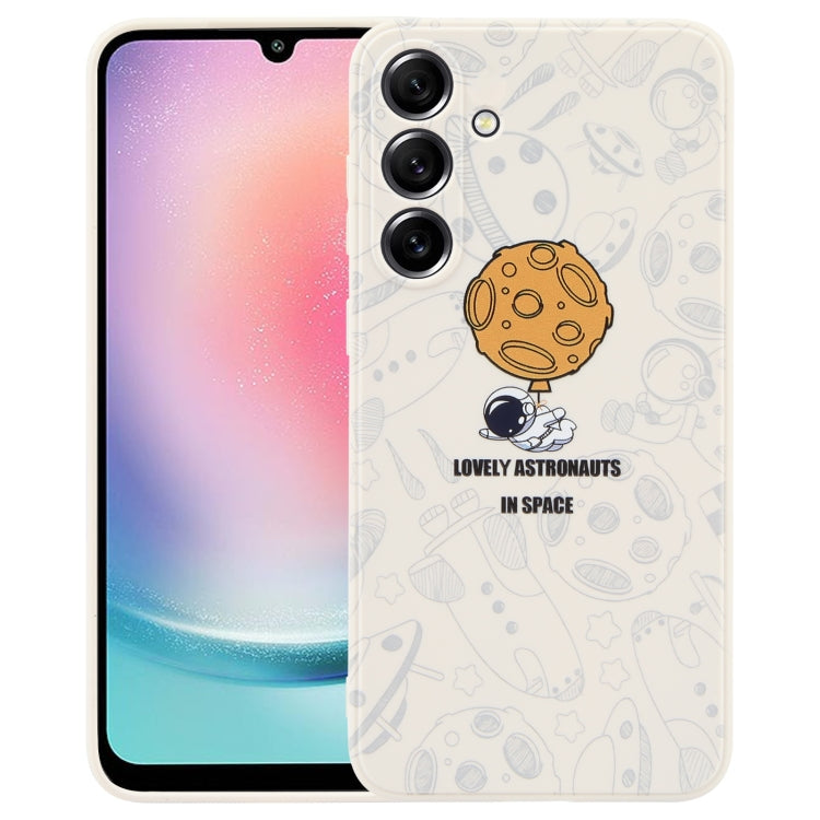 Astronaut Pattern Silicone Straight Edge Phone Case, For Samsung Galaxy S21 Ultra 5G, For Samsung Galaxy A24, For Samsung Galaxy A14