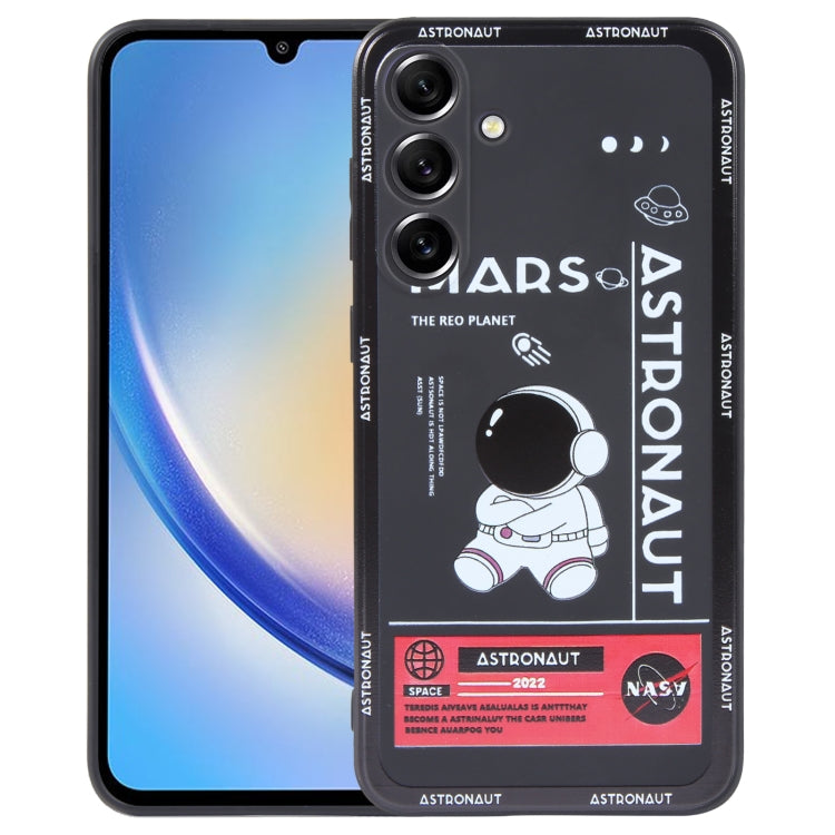 Astronaut Pattern Silicone Straight Edge Phone Case