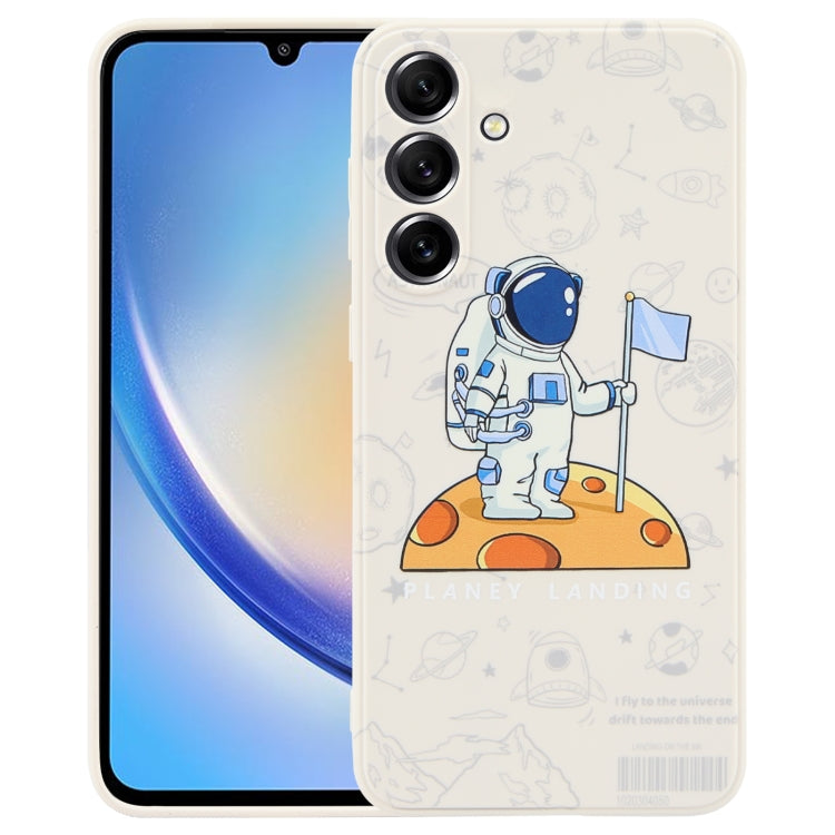 Astronaut Pattern Silicone Straight Edge Phone Case, For Samsung Galaxy S20, For Samsung Galaxy A34 5G, For Samsung Galaxy S20+